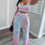 Thumbnail: Women Star Print Crop Short Tank Top & Long Pants Set Two Piece Set