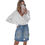 Thumbnail: Casual Single-button High Waist Denim Skirt