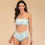 Thumbnail: Floral Printed Bandeau High Waist Trimmed Swimwear