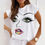 Thumbnail: White Printed T-shirt Tops