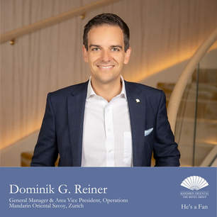 Dominik Georg Reiner has been appointed General Manager of Mandarin Oriental Savoy, Zurich and Area Vice President, Operations