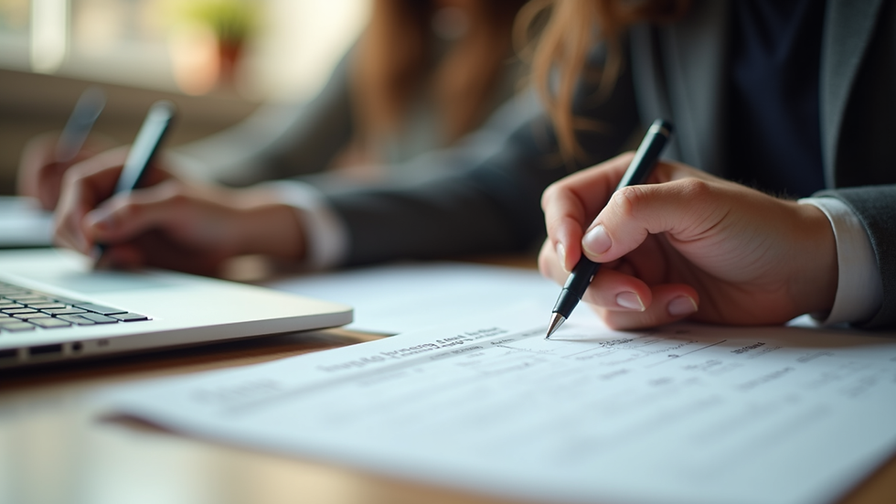 Eye-level view of a student filling out a university application form