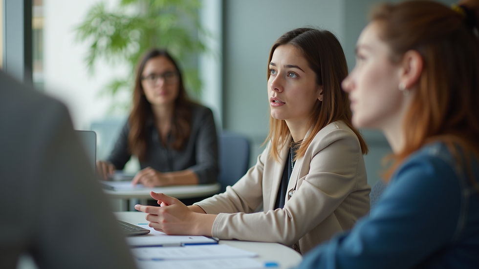 Close-up view of a student speaking during an IELTS speaking practice session