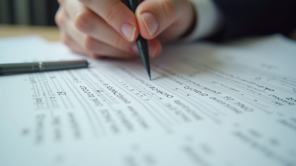 Close-up of IELTS exam paper with answers being marked