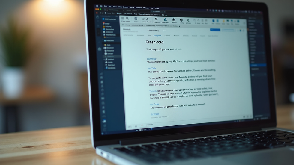 Eye-level view of a laptop screen showing an email draft with grammar suggestions
