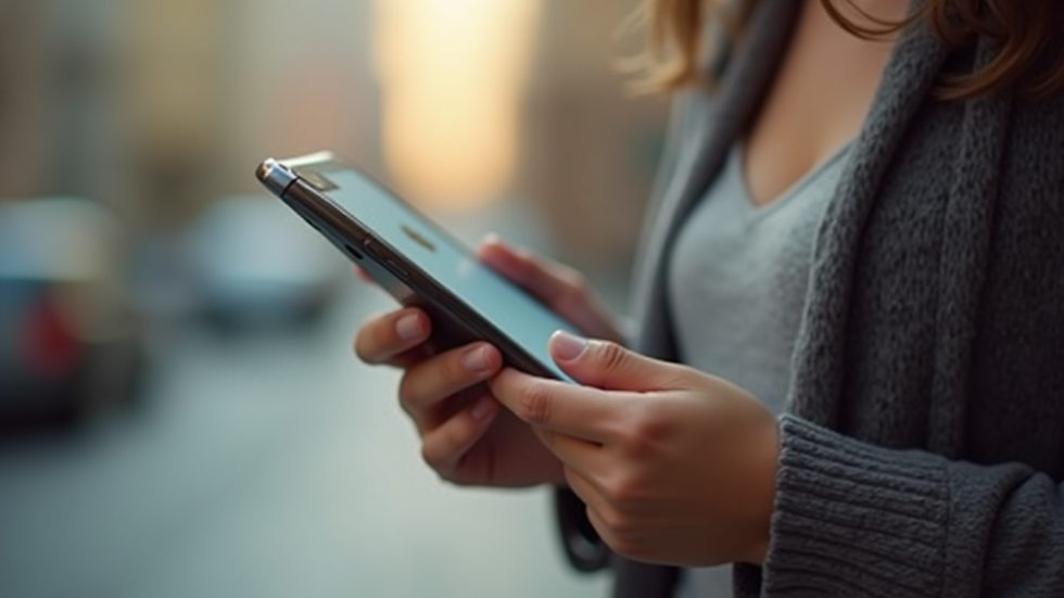 Close-up view of a language learner using a mobile app for English speaking practice