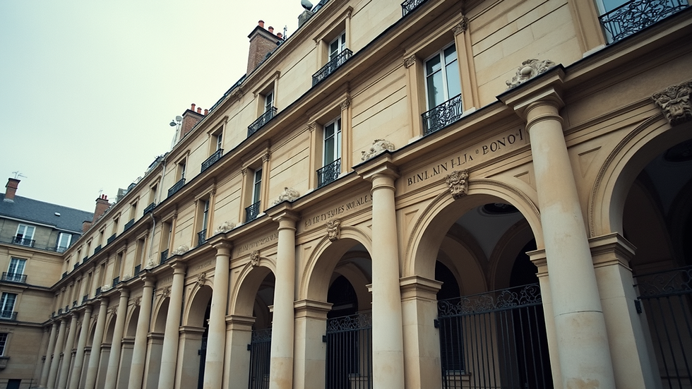 Eye-level view of Sorbonne University historic building facade