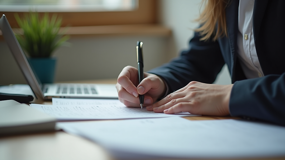 Close-up view of a student preparing for IELTS exam with study materials