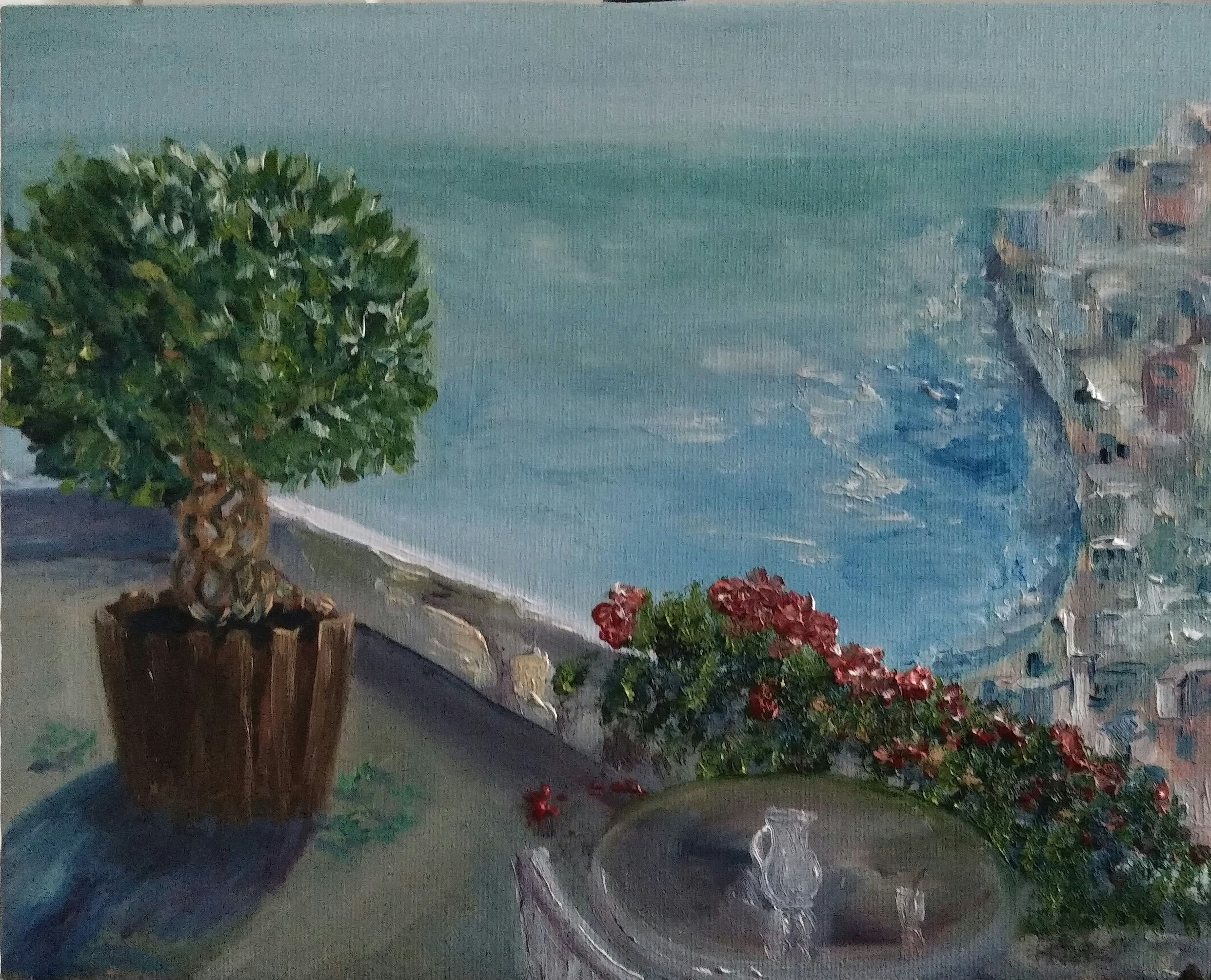 On the balcony 20.3x25.4 cm