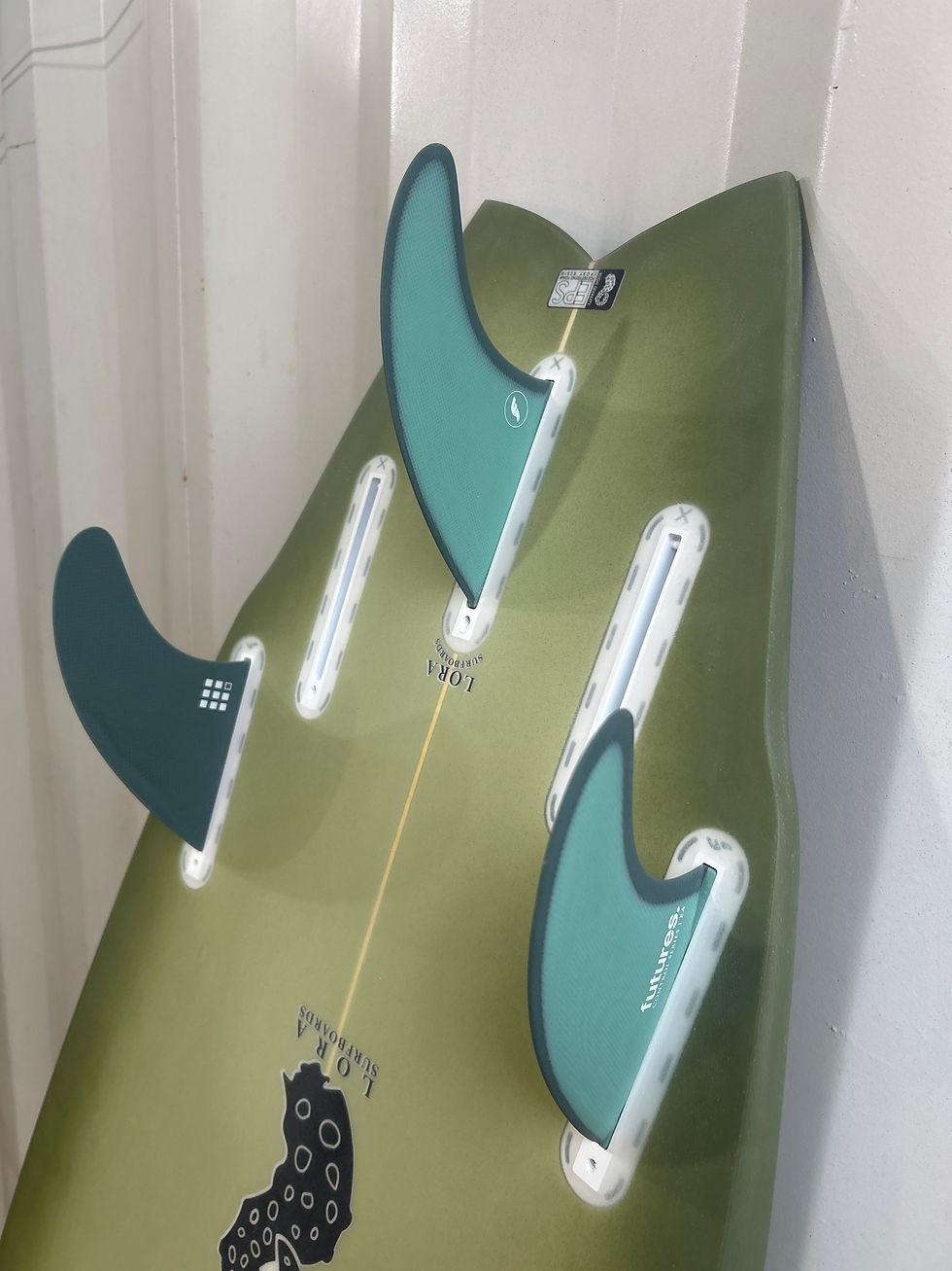 Miniatura: Quilha Surf EA Fiberglass Thruster Media Futures Fins Tri Eric Arakawa