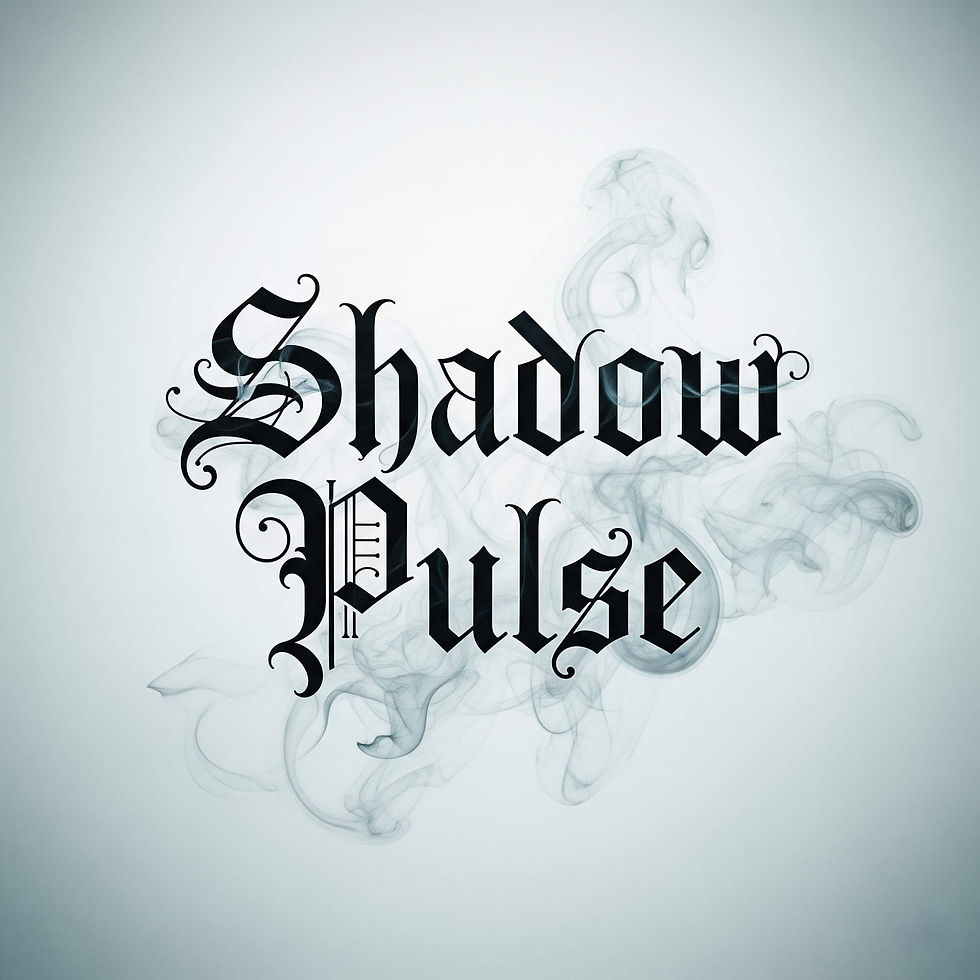 A beautiful dark ambient typography design featuring the words 'Shadow Pulse' by Ethereal Frequency Studio.
