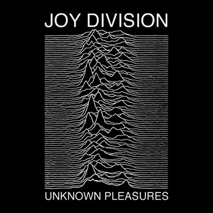 Album cover of Unknown Pleasures by Joy Division featuring iconic waveforms.