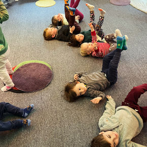 children doing stretches