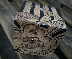 james bond 007 agent secret acrylique sur bois chêne massif déco cube