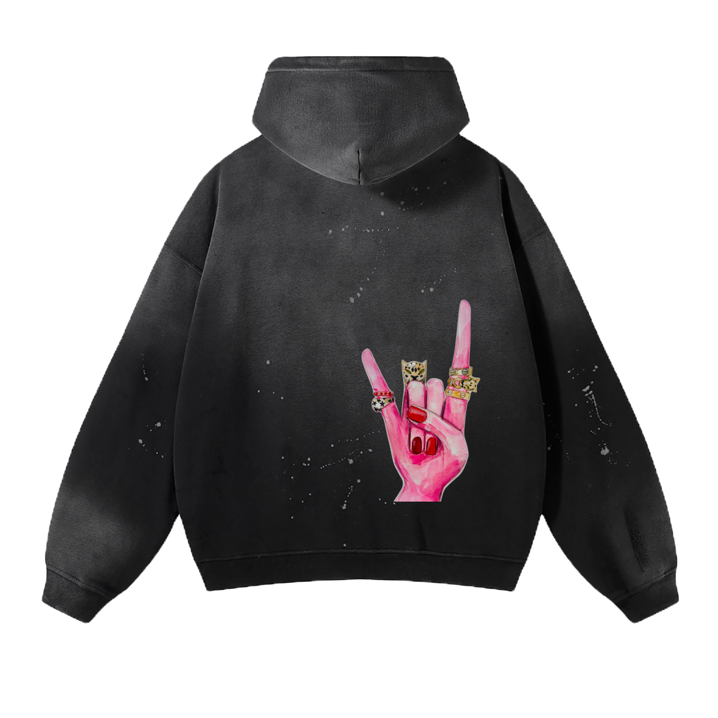 SheLuvwxsted PINK HAND HOODIE