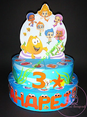 bubble guppies torta od kartona