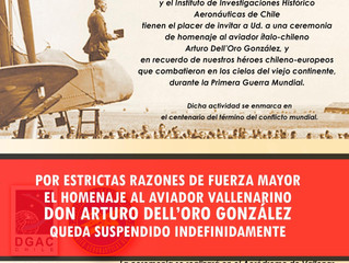 Suspendido: Homenaje al aviador Arturo Dell'Oro González en Vallenar