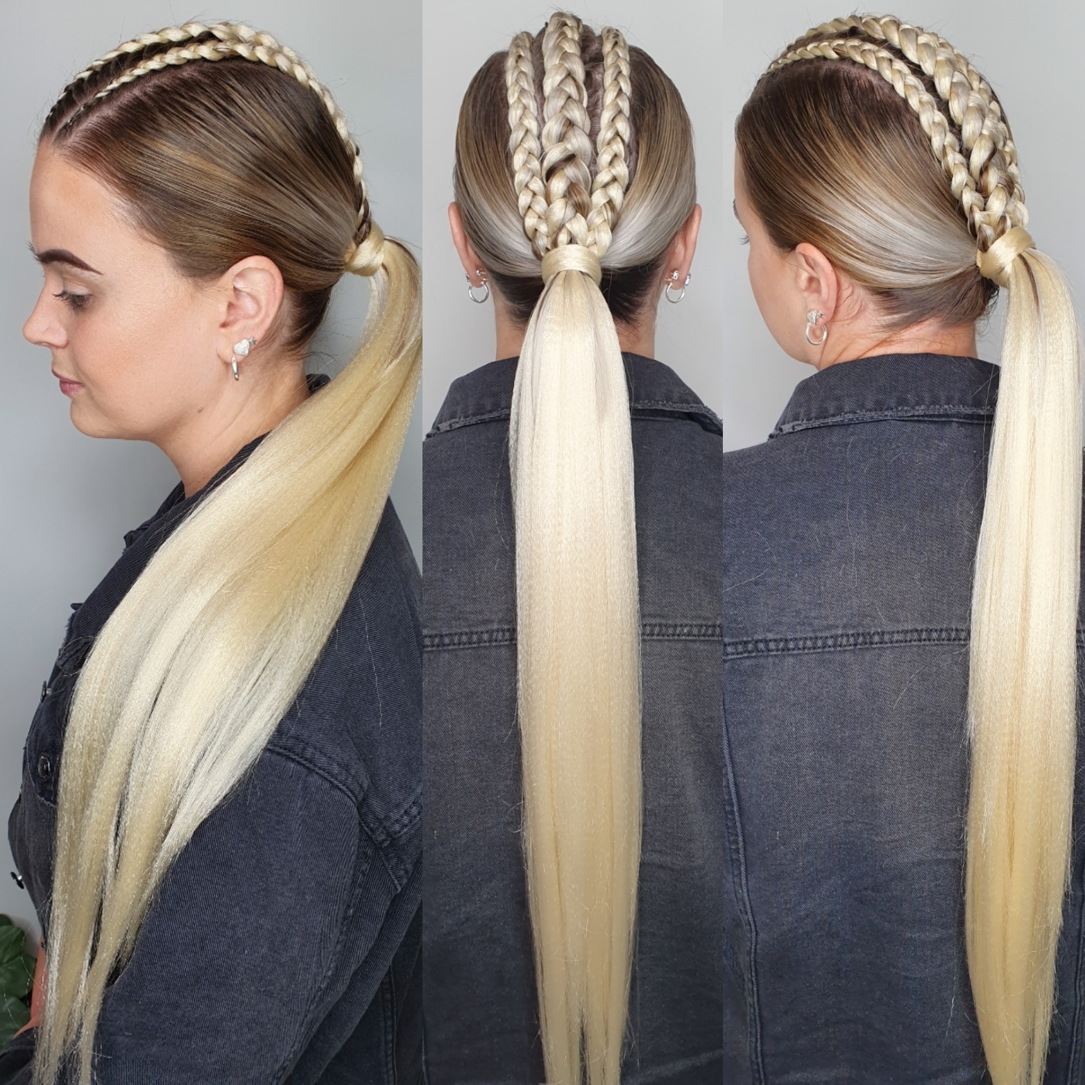 3-4 Braided Low Pony