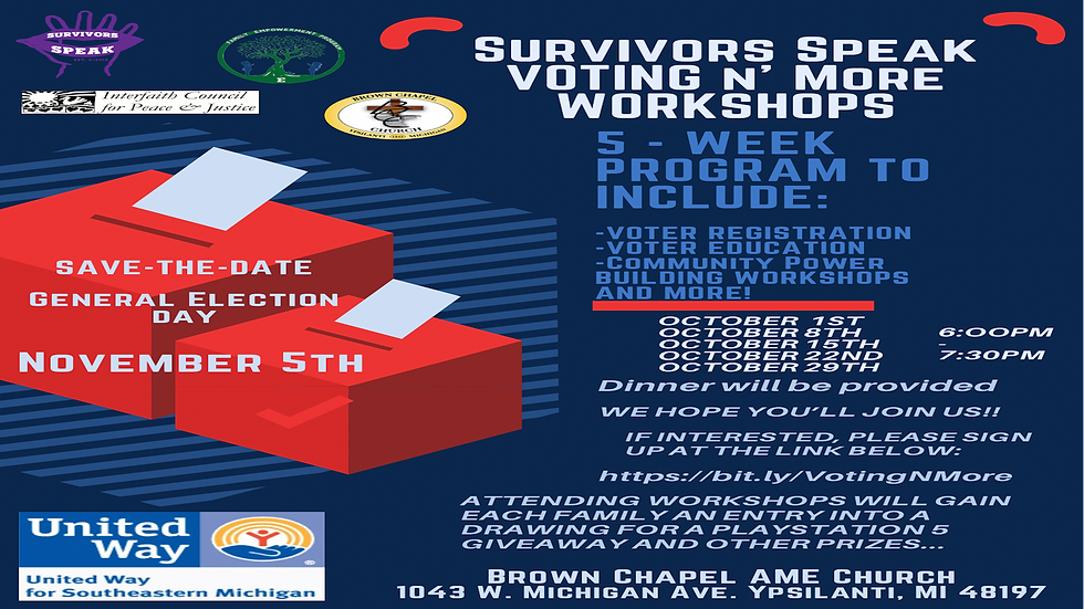 Survivor's Speak Voting N' More Workshops