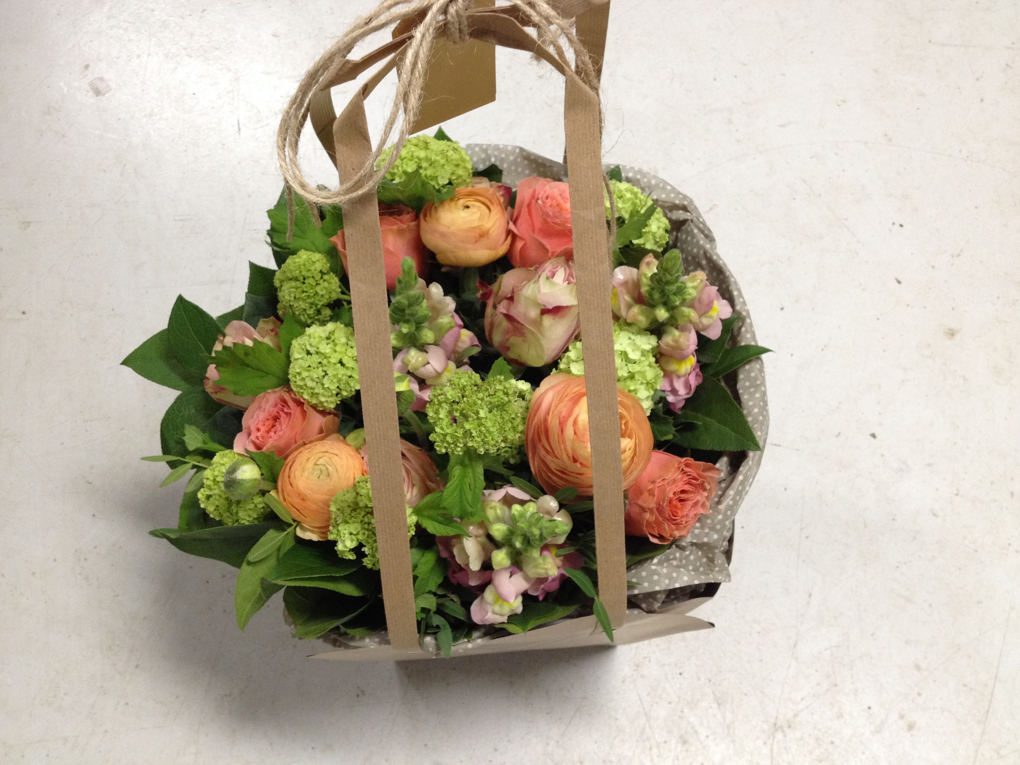 Orange og lime nuance buket