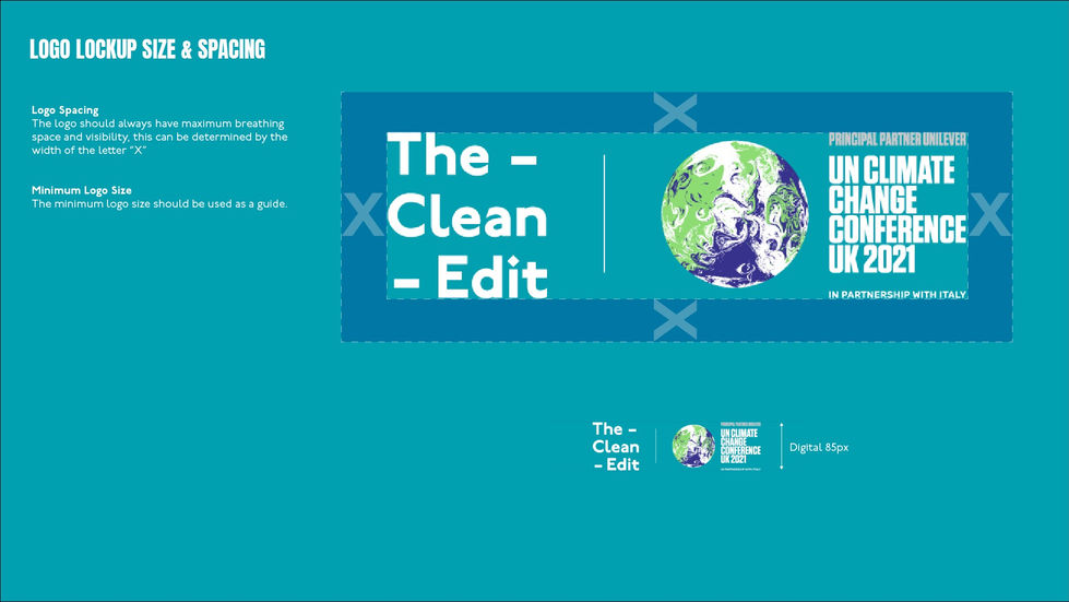 The Clean Edit x COP26 branding