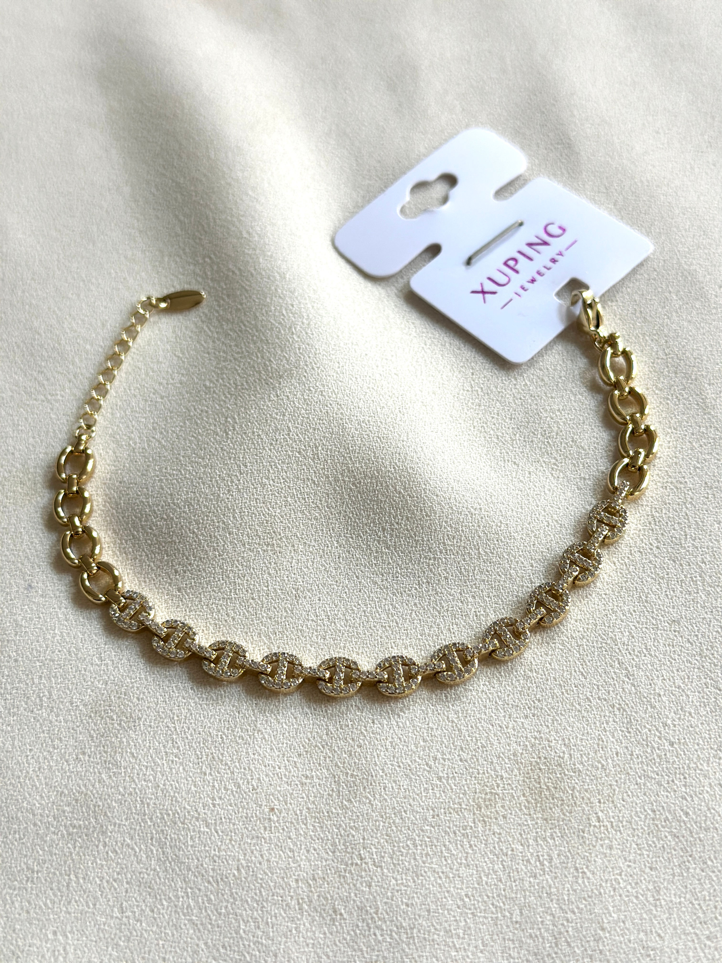 Taşlı Düğme Model Xuping Bileklik 