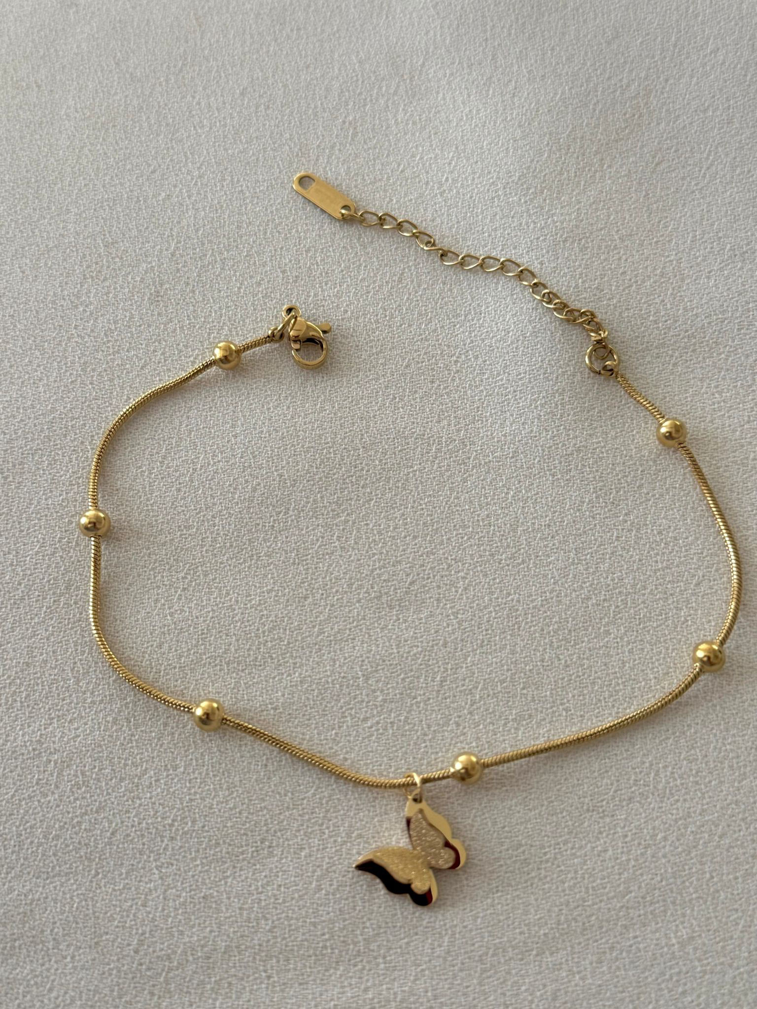 Kelebek Charm Detay Çelik Halhal 