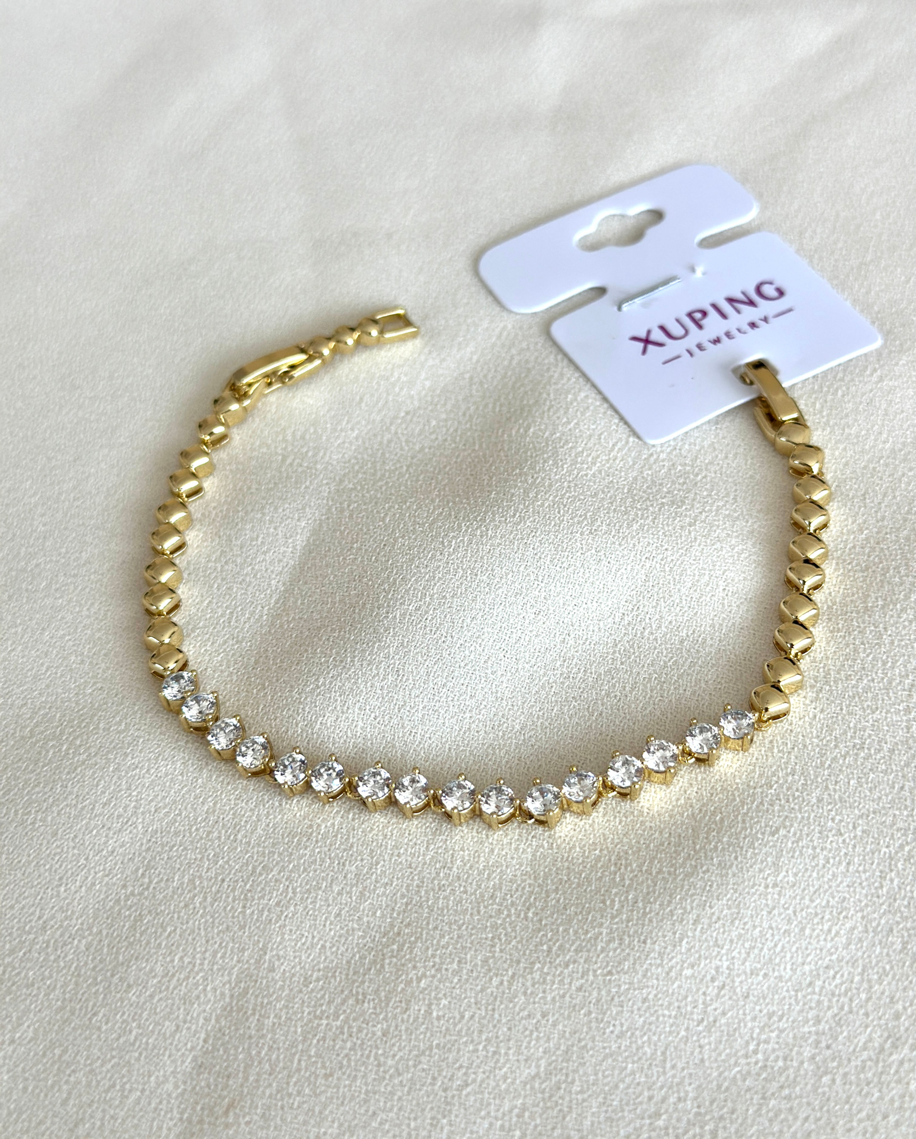 Sıralı Tek Taş Detay Xuping Bileklik 
