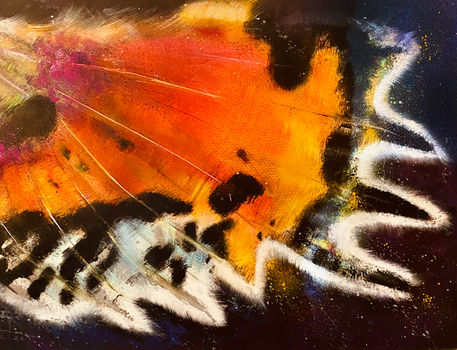 Schmetterlingsflügel gemalt auf leinwand I  Wandbild I gemalte Tiere I anne weigert art 