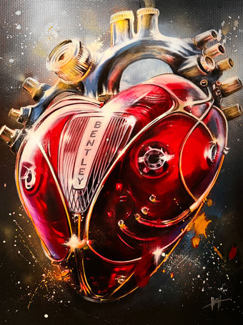 Bentley motor, kunst, gemalt auf leinwand