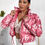 Thumbnail: Pink and white crop puffer coat