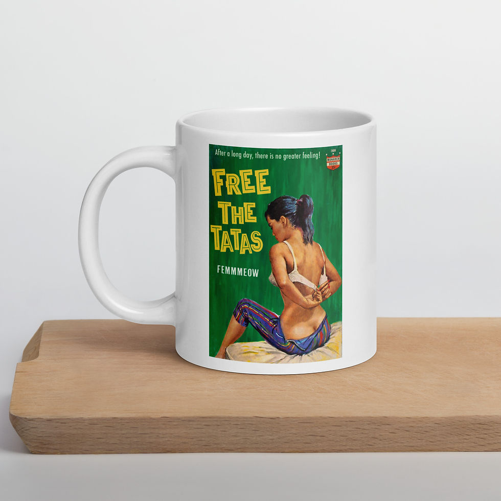 "Free the Tatas" white glossy mug
