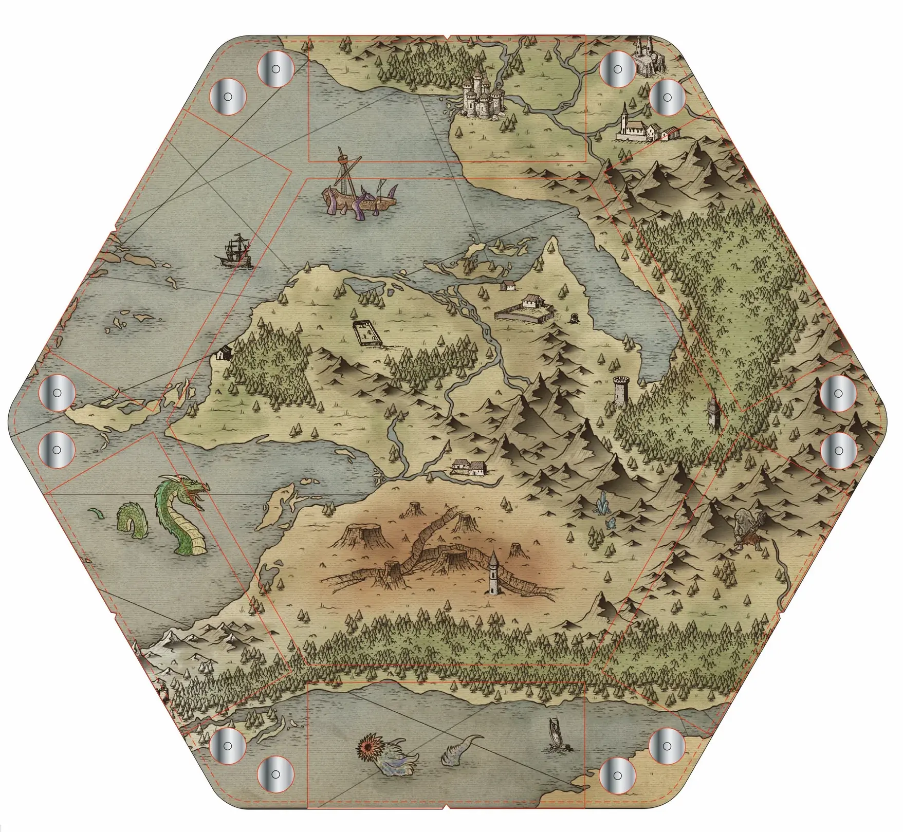 Old World Map - Premium Dice Tray - Baron of Dice