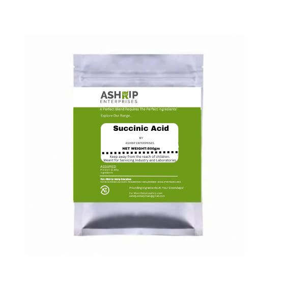 Thumbnail: Ashrip Enterprises 250gm Succinic Acid For Serums, Creams, Cleansers, Anti-Acne,