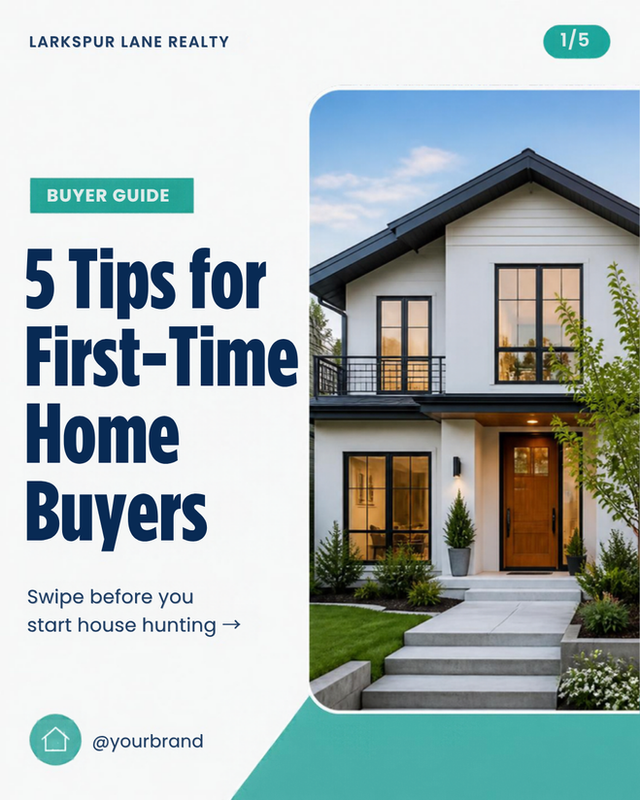 5 Tips for First-Time Home Buyers - Real Estate Carousel - slide 1 of 5