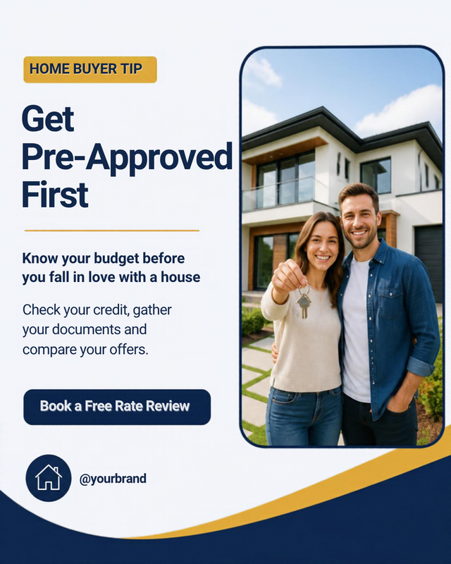 Get Pre-Approved First - Trusted Navy Mortgage Broker Post template preview