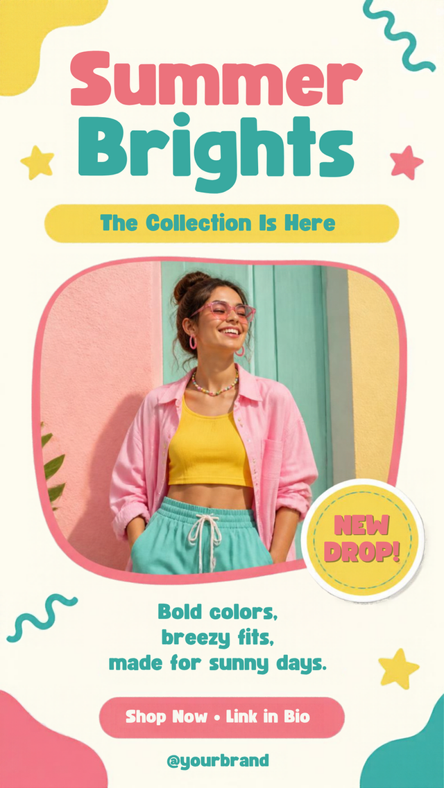 Summer Brights - New Collection Drop Story template preview