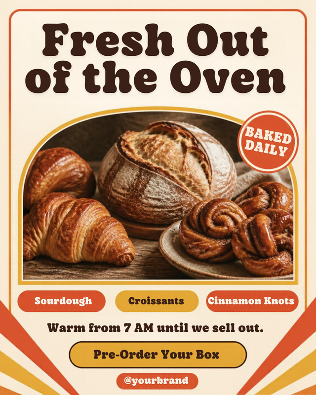 Fresh Out of the Oven - Bakery Daily Bake template preview