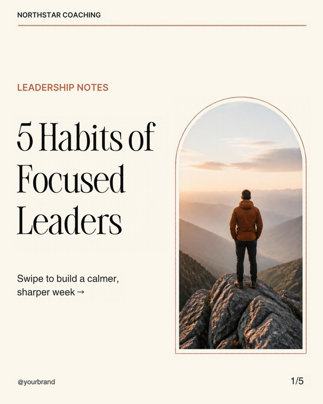 5 Habits of Focused Leaders - Coaching Carousel - slide 1 of 5
