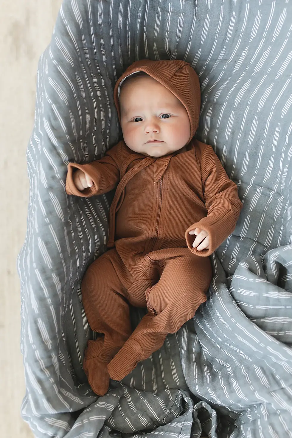 Thumbnail: Rust Organic Cotton Ribbed Zipper