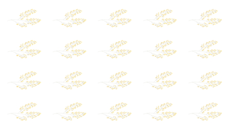 A pattern of yellow flowers over a light tan background
