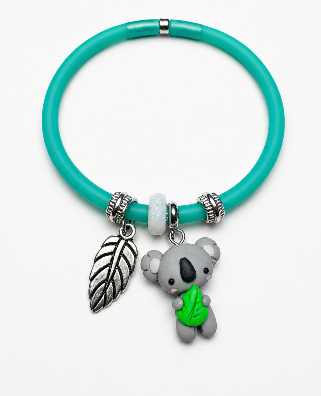 Bracciale Koala in caucciu' verde chiaro