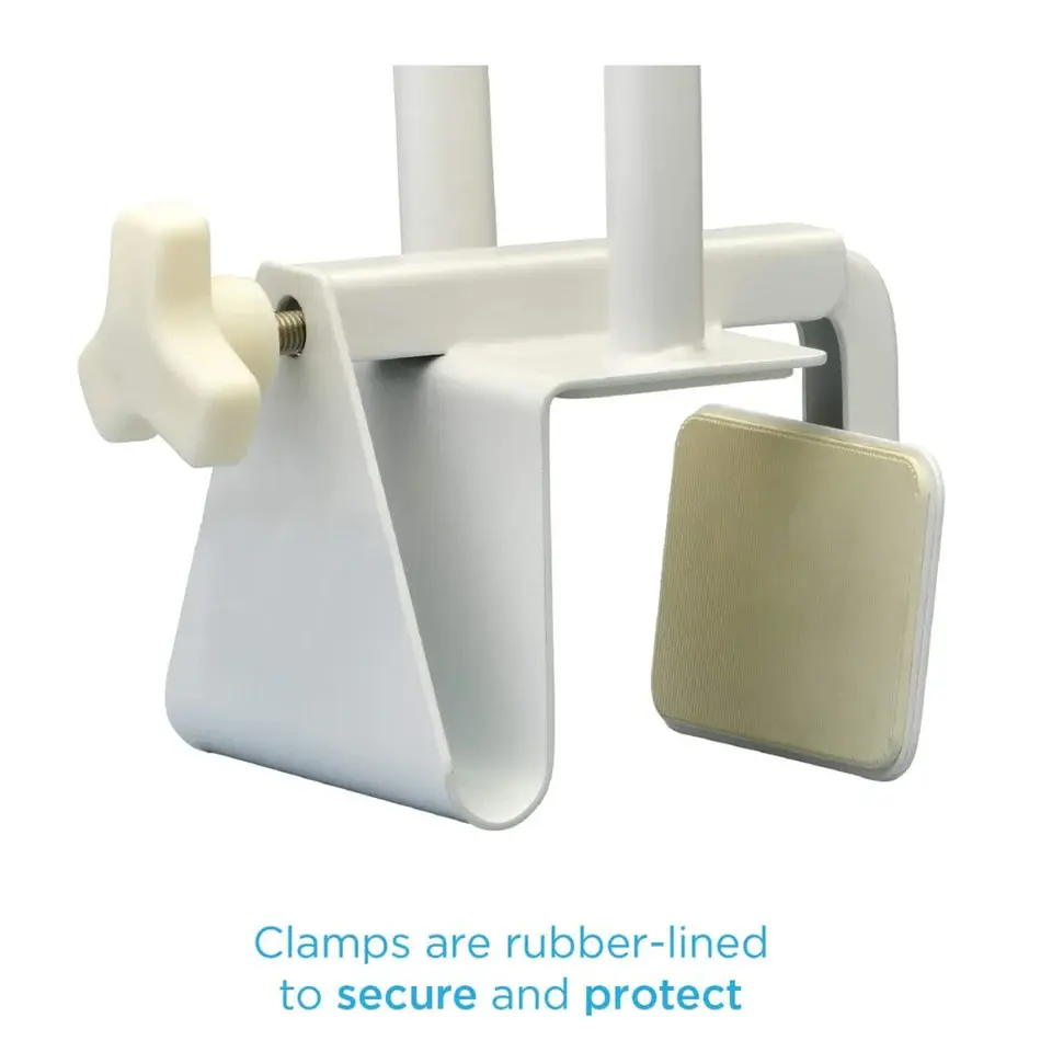 Thumbnail: Nova Medical Tub Grab Bar with Clamp - White 19 Inch Height