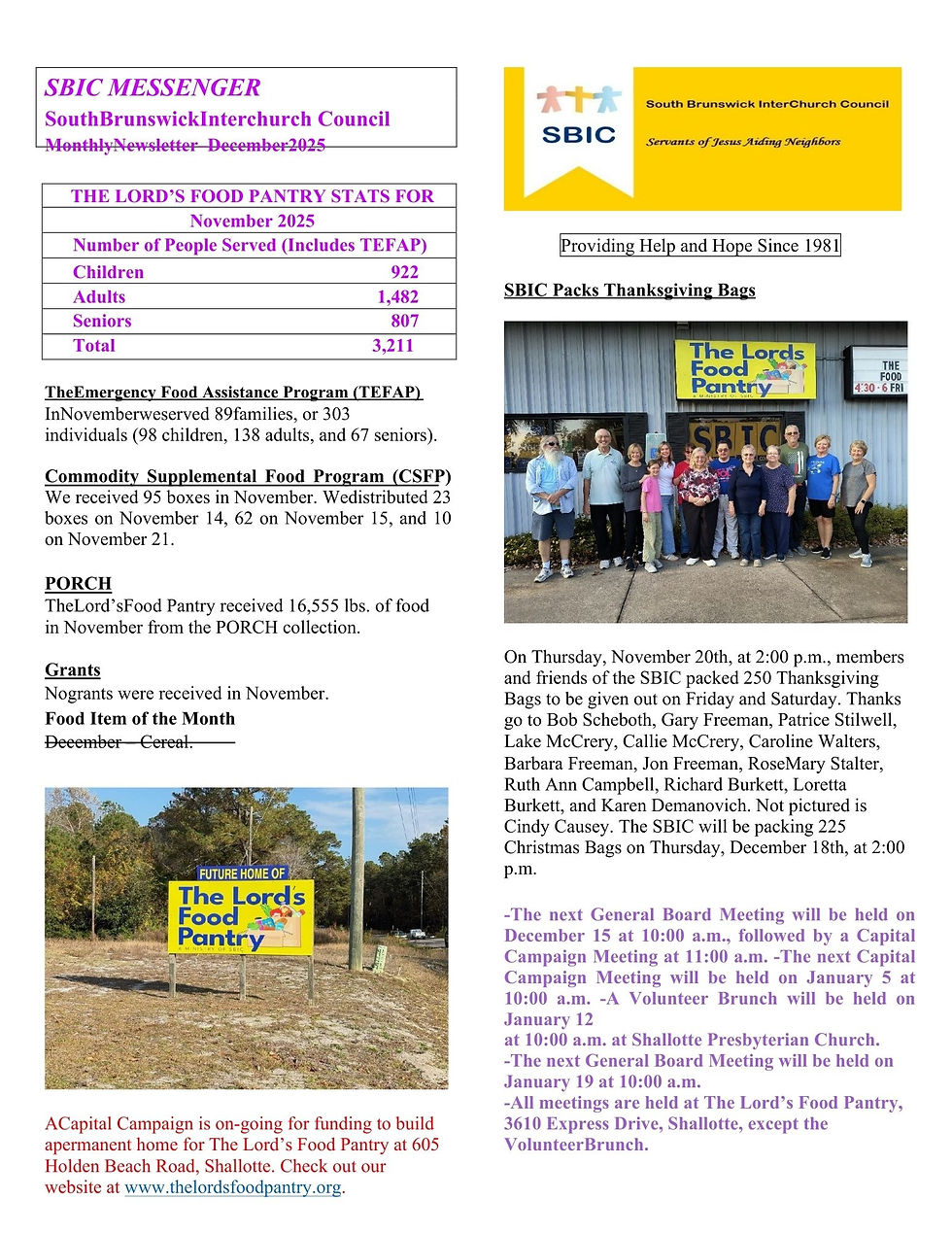 December 2025 Newsletter