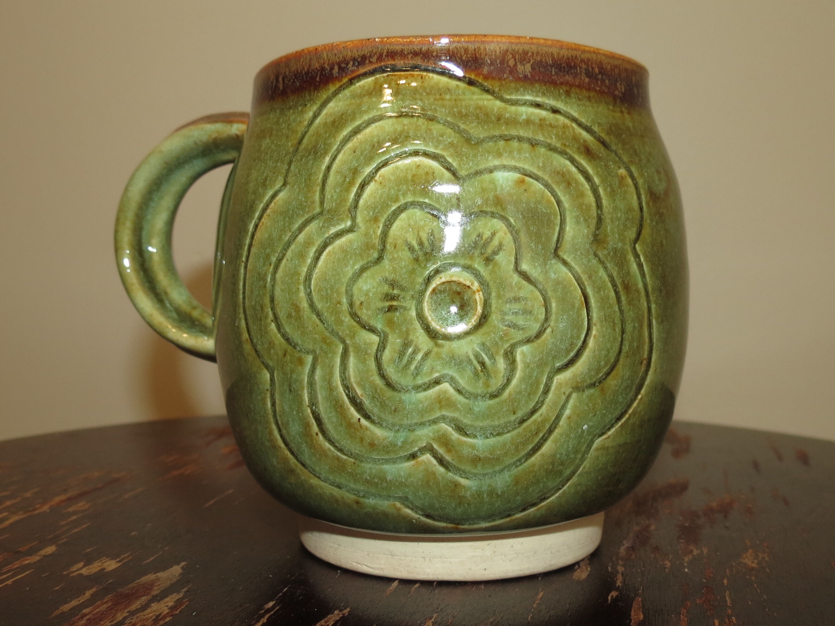 Green Flower Mug