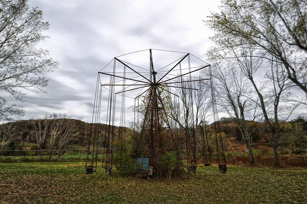 A ride at an abandoned amusement park