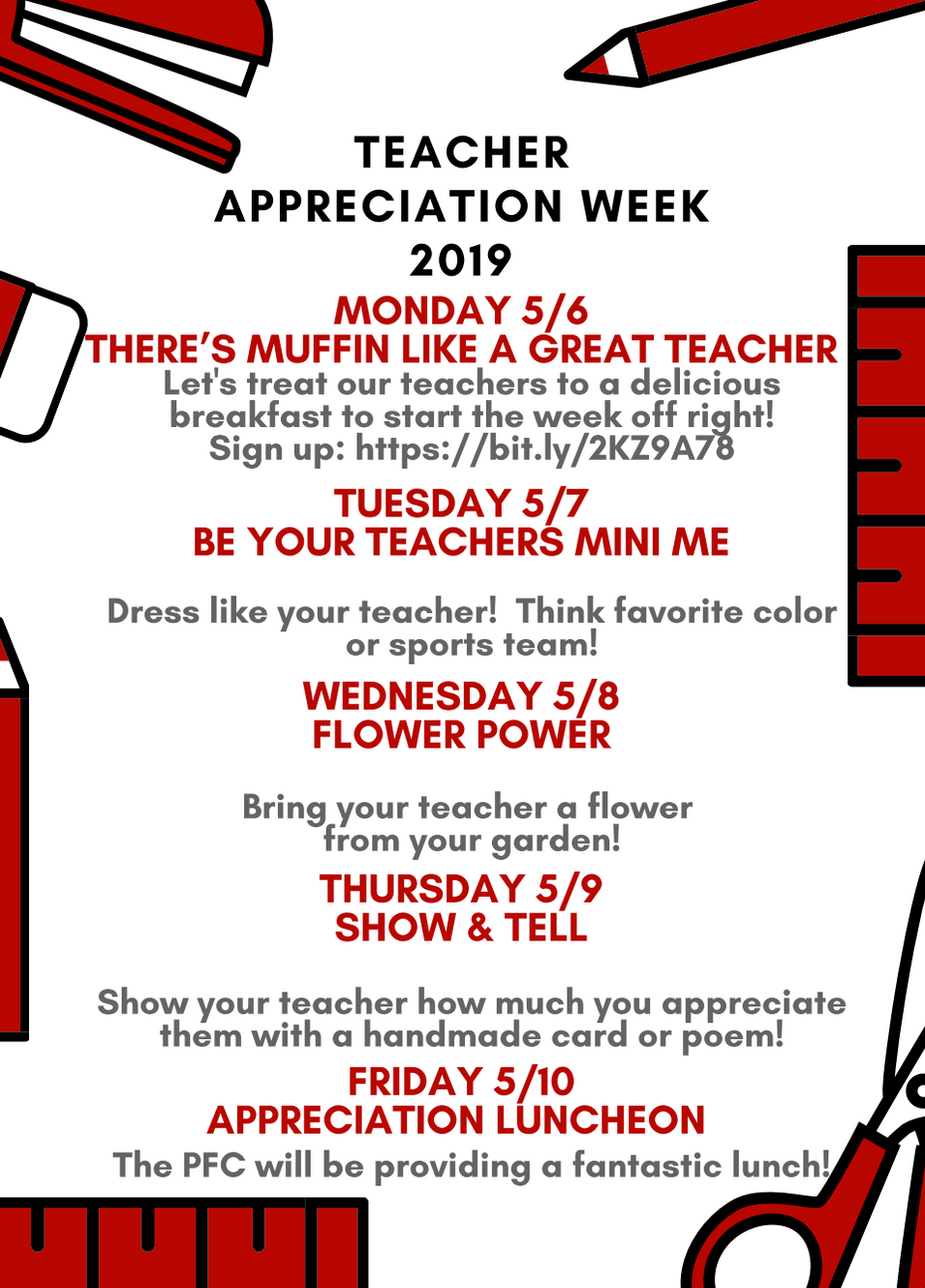 Teacher Appreciation Week is May 6-10
