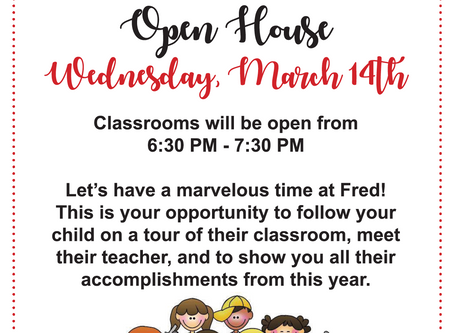 Save the Date - Open House is on Wednesday, March 14th