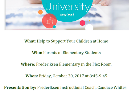 Parent University: Help to Support Your Children at Home