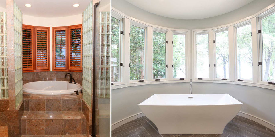 Award winning bathroom remodel in Mooresville NC. Designed and built by general contractor Turner Design Build.